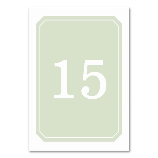 緑の単エレガント表札 テーブルナンバー (正面)