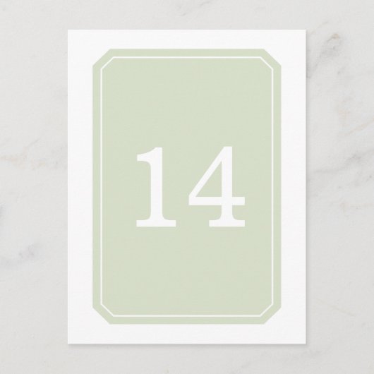緑の単エレガント表番号葉書 ポストカード (正面)
