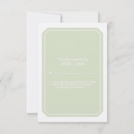 緑の単純な応答エレガントカード 出欠カード