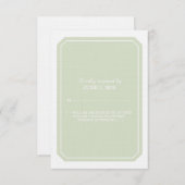 緑の単純な応答エレガントカード 出欠カード (正面/裏面)
