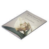 緑の印のある白いチューリップ ノートブック (左側)