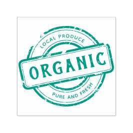 緑の印素朴印オーガニック円ステッカー セルフインキングスタンプ