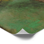 緑の印象派でピンク色のエドガー・デガスダンサー ポスター (角)