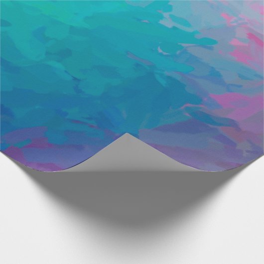 緑の印象派イラストレーションのインパス ラッピングペーパー (角)