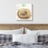 緑の卵を持つ鳥の巣 キャンバスプリント (インサイチュ (寝室))