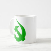 緑の厚い新ハンマー及び鎌のマグ コーヒーマグカップ (正面左)