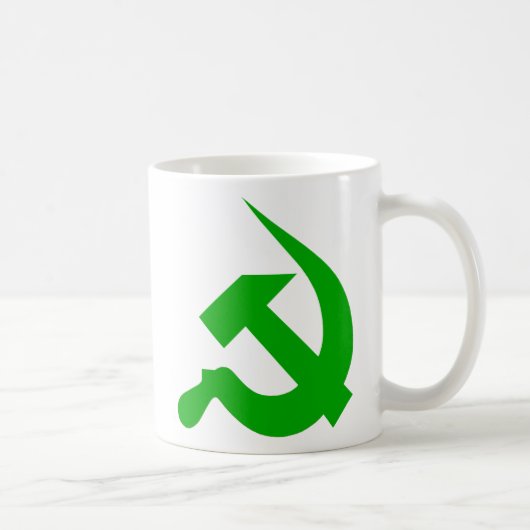 緑の厚い新ハンマー及び鎌のマグ コーヒーマグカップ (右)