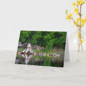 緑の反射グリーティングカード カード (黄色い花)