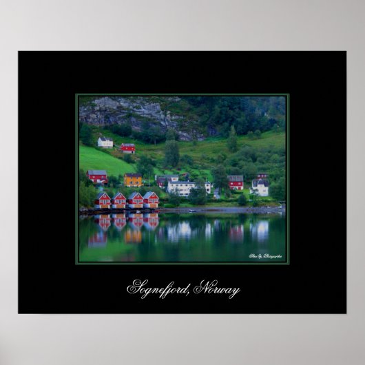 緑の反射ノルウェーポスター ポスター (正面)