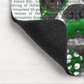 緑の口ひげと斑点2のあるボストンテリア マウスパッド (コーナー)