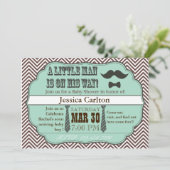 緑の口ひげ&タイズベビーシャワー招待状 招待状 (スタンド正面)