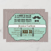 緑の口ひげ&タイズベビーシャワー招待状 招待状 (正面/裏面)