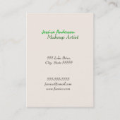 緑の口紅のメーキャップアーティスト 名刺 (裏面)