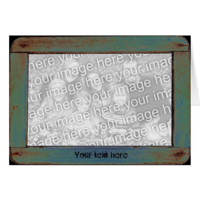 緑の古いヴィンテージフレーム – テンプレート (正面横)