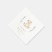 緑の可愛いライオンサファリ動物の赤ちゃんシャワー スタンダードカクテルナプキン (角)