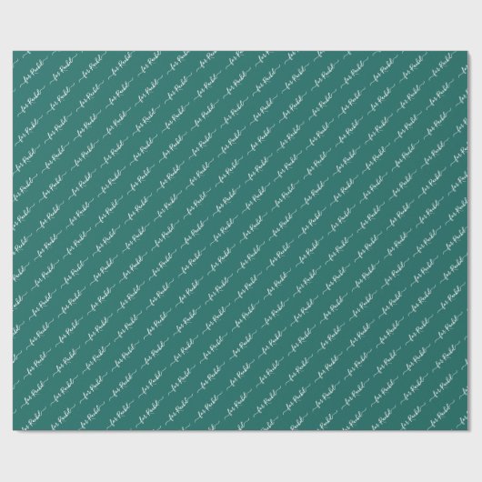 緑の名エレガント前タグ筆記体のクリスマス ラッピングペーパー (フラット)