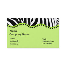 緑の名刺のファンキーなシマウマ