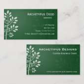 緑の名刺の白い枝 名刺 (正面/裏面)