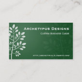 緑の名刺の白い枝 名刺 (裏面)