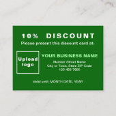 緑の名刺 割引カード (正面)