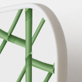 緑の名門私立校風のトレリス竹パターンモノグラム ピックルボールラケット (左詳細)