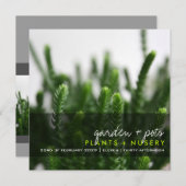 緑の吸汁植物の写真モダンパーティー 招待状 (正面/裏面)