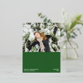 緑の喜びの願いクリスマス写真シック金ゴールド 箔シーズンポストカード (立ち正面)