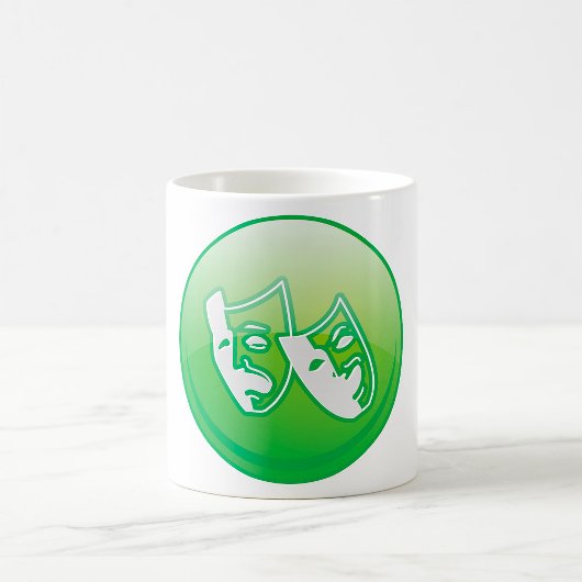 緑の喜劇と悲劇のドラママスク コーヒーマグカップ