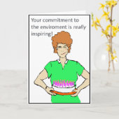 緑の嘲笑のバースデー・カード カード (黄色い花)