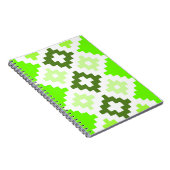 緑の四角キルトパターンノートブック ノートブック (右側)