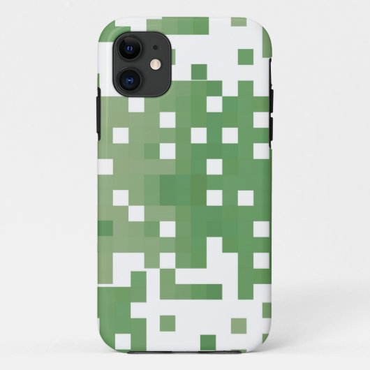 緑の四角ピクセルパターン Case-Mate iPhoneケース (裏面)