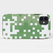 緑の四角ピクセルパターン Case-Mate iPhoneケース (裏面(横))