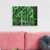 緑の回路 キャンバスプリント (インサイチュ (リビング))