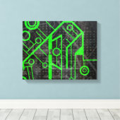 緑の回路 キャンバスプリント (インサイチュ (ウッドフロア))