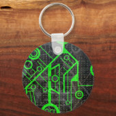 緑の回路 キーホルダー (正面)