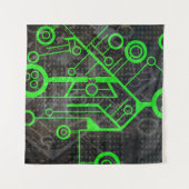 緑の回路 タペストリー (正面(横))