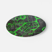 緑の回路 ペーパープレート (アングル)