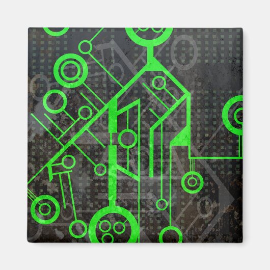 緑の回路 マグネット (正面)