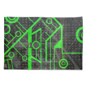 緑の回路 枕カバー (裏面)