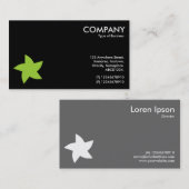 緑の回転星記号 – 黒 名刺 (正面/裏面)