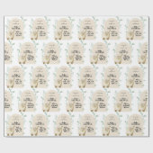 緑の図解入りの、写真付きの赤ちゃんシャワーパーソナライズされた ラッピングペーパー (フラット)