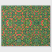 緑の国の花鏡パターンギフトラップ ラッピングペーパー (フラット)