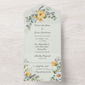 緑の国の野淡い色の草花 オールインワン招待状 (内側)