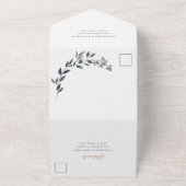 緑の地域 |バラ結婚金ゴールドと食事の選択A オールインワン招待状 (外側)