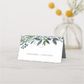 緑の地域 |バラ結婚金ゴールド プレイスカード (裏面)