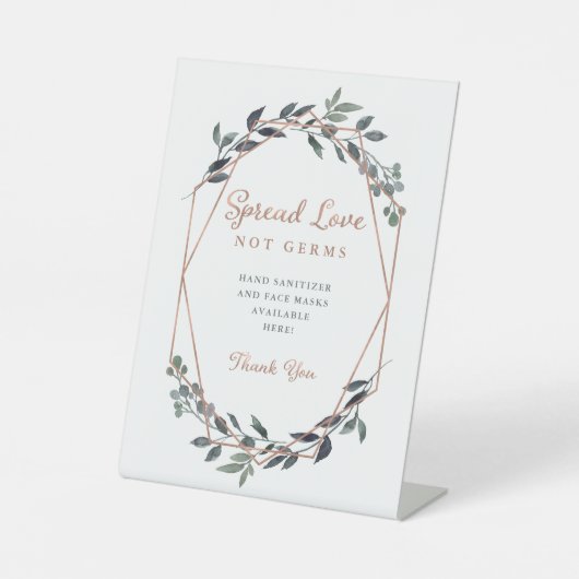 緑の地域 | バラ結婚金ゴールド | Covidの安全性 台座サイン (正面)