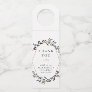 緑の地域 バラ金ゴールド結婚に感謝 ボトルネックタグ