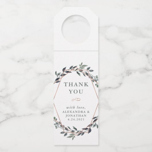 緑の地域 |バラ金ゴールド結婚に感謝 ボトルネックタグ (正面)