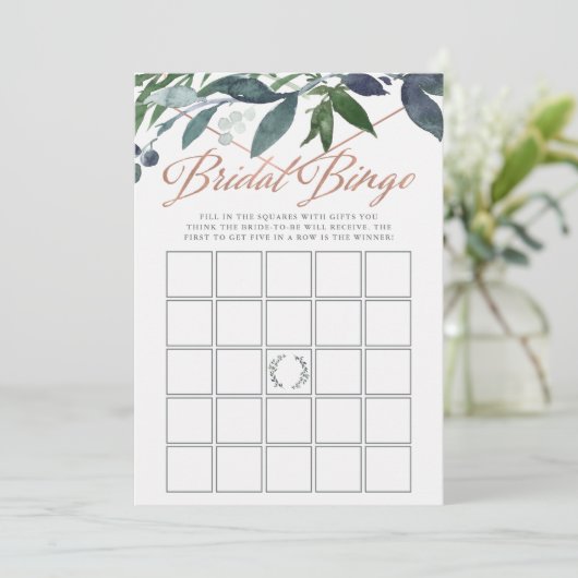 緑の地域 |ブライダルシャワービンゴゲームカード アドバイスカード (スタンド正面)