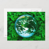 緑の地球 - エコロジーへの意識 ポストカード (正面/裏面)